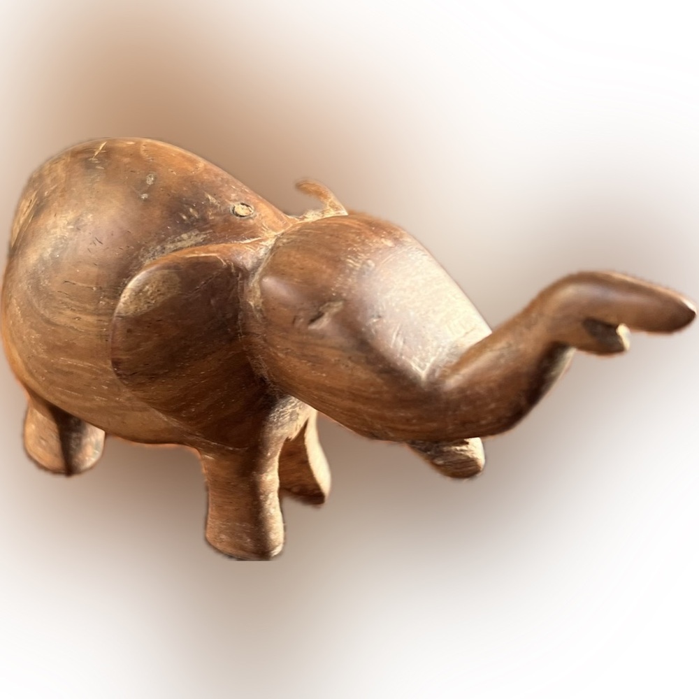 Wooden Elephant Figurine